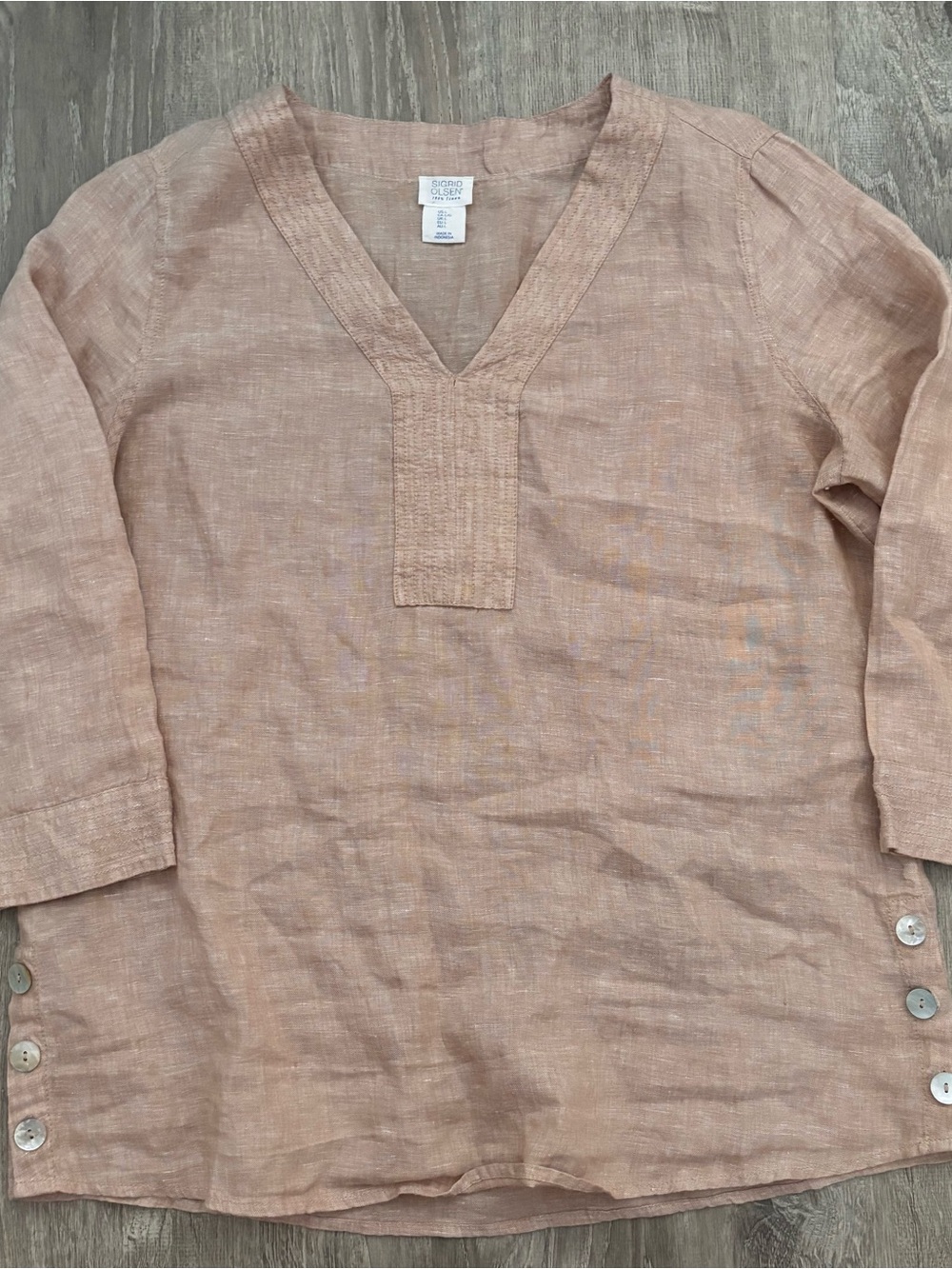Sigrid Olsen 100% Linen Top NWOT Size Large